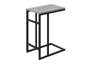 English Elm Accent C-Shaped Table - Modern Grey Laminate & Black Metal End Table For Living Room Or Office Use B2710P218971