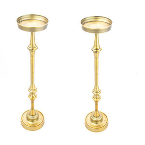 English Elm 26in. Steel Martini Side Tables Powder Coated Matte Patio Lounge Accent Set of 2 Antique Brass B2751P436403