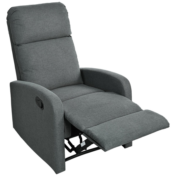 English Elm Christopher Knight Home® - Modern Recliner Plush Manual Recliner Chair with Ergonomic Support, 3-Position Backrest, Durable Fabric Comfort Charcoal N763P256491E