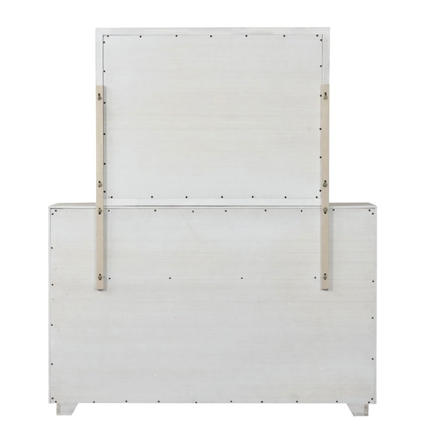 English Elm 1pc Solid Acacia Six Drawer Dresser Transitional Bedroom Storage with Dovetail Joinery B2741P460908