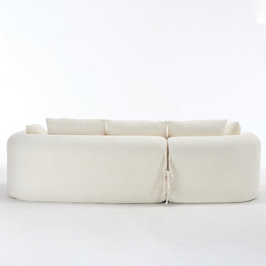 English Elm 109 Cloud Sectional Couch with L-Shape Chaise, Chenille Modular Sofa Bed, Memory Foam Comfort and Easy Setup White W1249S00003