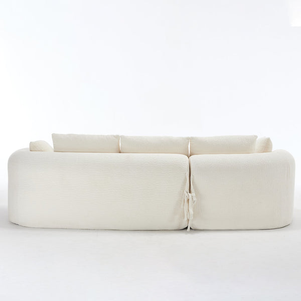 English Elm 109 Cloud Sectional Couch with L-Shape Chaise, Chenille Modular Sofa Bed, Memory Foam Comfort and Easy Setup White W1249S00003