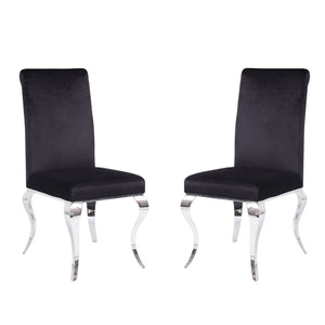 English Elm Set Of 2 Fabric Upholstered Side Chairs - Modern Elegance With Comfort And Versatile Décor Style B016P315187-GIGA