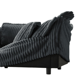 English Elm Modern Slipcovered 2-Seat Sofa Couch In Gray Corduroy – Stylish, Comfy, Easy-Care Design For Small Spaces W3041S00215