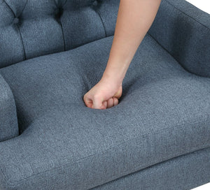 English Elm 1Pc Elegant Button-Tufted Blue Accent Chair With Foam Cushion - Perfect For Cozy Spaces & Style! B011P287707
