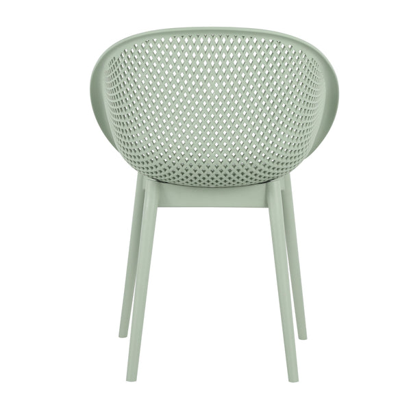 English Elm 2-Pack Modern Lounge Chairs with UV-Resistant PP, Mesh Weave Comfort, Lightweight & Easy-Care Design Pale Green W3450P323316