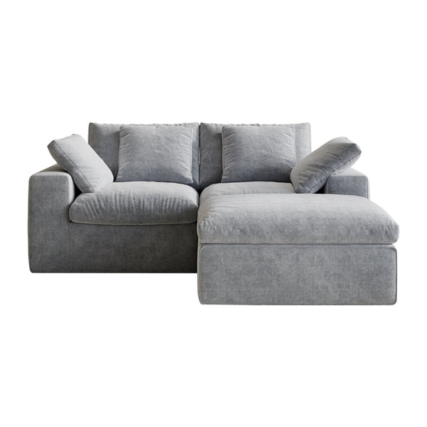 English Elm Modular Sectional Sofa - 3-Seater Light Gray Minimalist Design With Ottoman, Comfy Sleeper Option W3622S00010