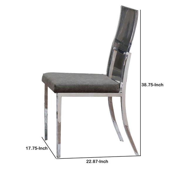 English Elm 19 Inch Solid Wood Dining Chairs Set of 2 with Cushioned Beige Upholstered Backrest B056P416775