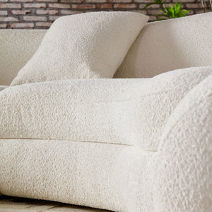 English Elm 125.98" Modern Curved Sofa with Oversized Love Heart Back, Plush Deep Seats for Cozy Entertaining White W876S00305