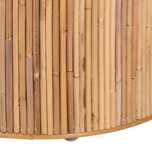 English Elm Bohemian Rattan Panel Acacia Wood Console Table with Open Shelf for Entryway B2750P420402