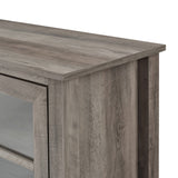 English Elm Walker Edison - Modern Farmhouse 2-Door Glass Windowpane 70" Fireplace Tv Stand For 80" Tvs - Grey Wash