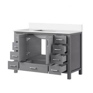 English Elm Dark Grey Solid Wood Bath Vanity 48" W x 22" D with Cultured Marble Top, Soft-Close Drawers & Storage B2731P259067