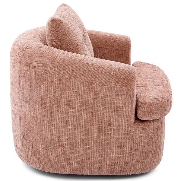 English Elm 360° Swivel Sofa Chair with Dual-Layer Cushion, Tufted Back & Iron Base for Living Room Comfort Pink N719P351870P