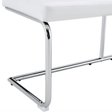 English Elm White Shoe Changing Stool, Silver Metal Legs, Sofa Stool Dining Chair, Suitable For Bedroom ,Fitting Room, Storage Room, Dining Room, Living Room. 005