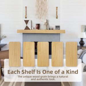 English Elm Fireplace Mantel, 60" Rustic Floating Shelf With Durable Resin Caps, Perfect For Home Decor & Display T3210P391497