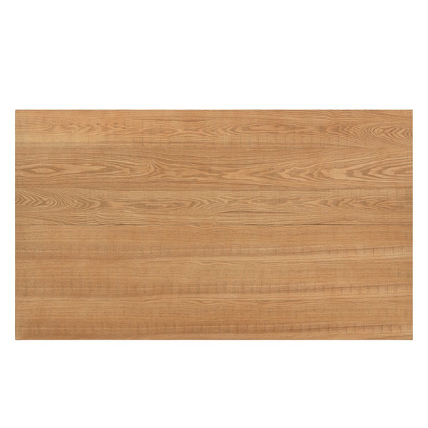 English Elm Christopher Knight Home® - X-shaped farmhouse dining table with thick 63" top, X-legs & powder-coated steel frame for six guests Natural N771P256935Q