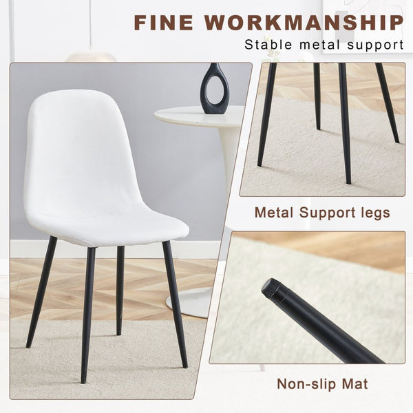 English Elm Table And Chair Set - Modern Adjustable Walnut Lift Table With 4 Soft Linen Dining Chairs, Stylish & Versatile W1151S03774-GIGA