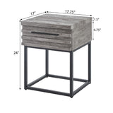 English Elm Celestial Contemporary Storage End Table, Gray