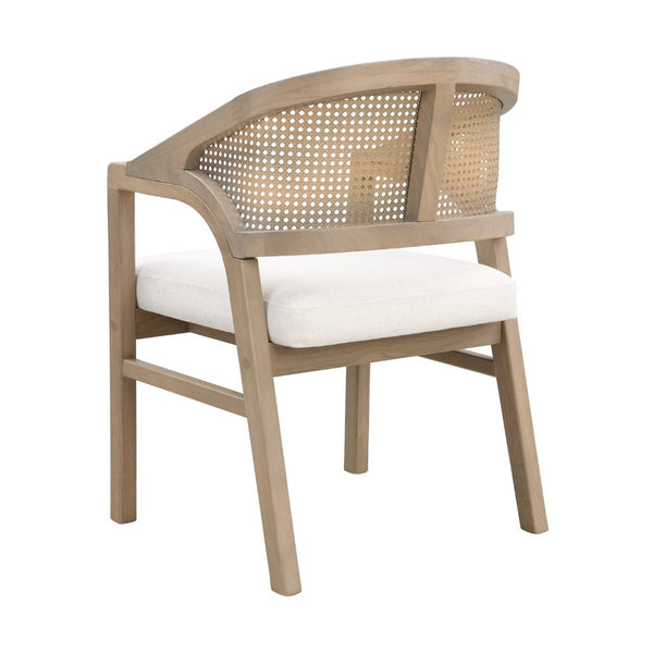 English Elm Wooden Rubberwood Dining Chairs with Woven Rattan Back Ergonomic Seat Set of 2 Beige,Light Ash N771P256965A