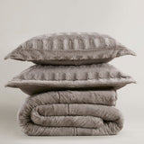 Madison Park Gia Glam/Luxury Solid Faux Fur Comforter Mini Set MP10-8543 Gray