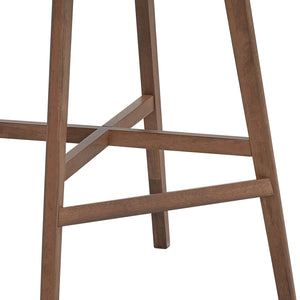 English Elm 3 Piece Bar Table Set – Modern Round Walnut High Top with 2 Solid Rubber Wood Stools, Kitchen Pub Dining W2582S00130