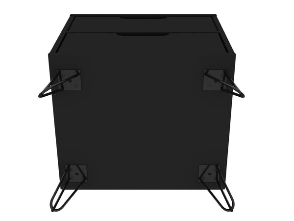 English Elm Rockefeller 20" Modern Nightstand In Black - Sleek 2-Drawer Storage With Custom Handle Options B365P398159-GIGA