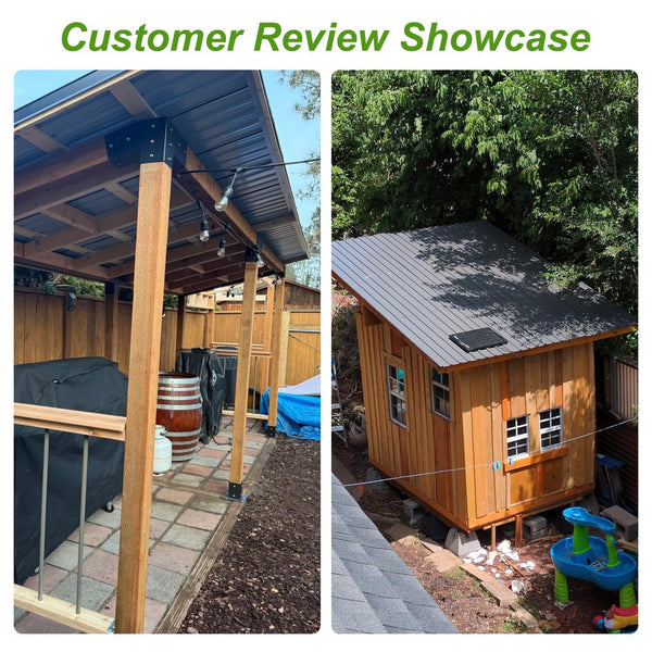 English Elm 25 Pcs Metal Roofing Panels - Durable Galvanized Panels For Patios, Sheds, Gazebos & More! W1859P387332