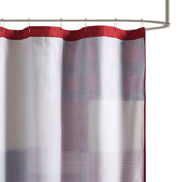 JLA Home Woolrich - 100% Cotton Shower Curtain Woolrich Sunset Collection Plaid & Solid Panels Rustic Lodge Charm, 72x72 WR70-1814