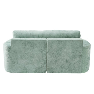 English Elm Swivel Barrel Accent Chair Chenille Tufted Round Club Seat for Living Room Lounge Green N719S002240F