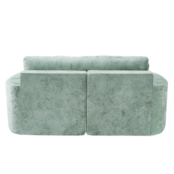 English Elm Swivel Barrel Accent Chair Chenille Tufted Round Club Seat for Living Room Lounge Green N719S002240F