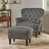 Christopher Knight Home® - Noble House - Tafton Fabric Club Chair and Ottoman