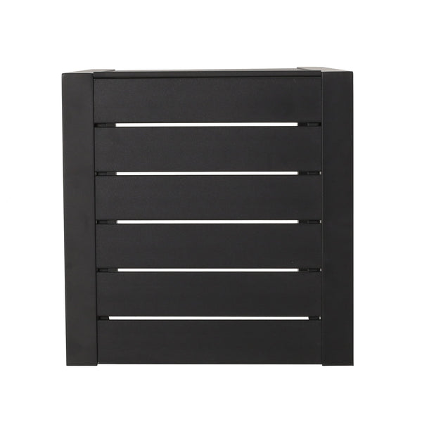 English Elm Christopher Knight Home® - CAPE C-shaped Aluminum Outdoor Side Table for Patio & Poolside — Lightweight, Weather-Resistant Design Black 59990.00BLK