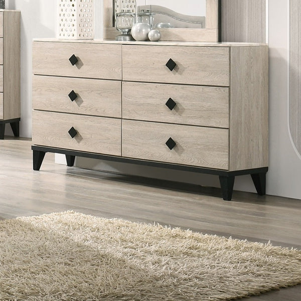 English Elm Modern Chest of Drawers with Faux Marble Top and Black Square Hardware - 4-Drawer Storage Accent Piece Cream 19 L x 34 W x 65 H B011P395428