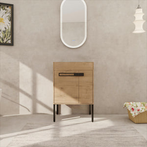 English Elm 24 Dual-Purpose 24" Bathroom Vanity Cabinet with Soft-Close Doors, Adjustable Shelf, Floor or Wall Mount W999104319