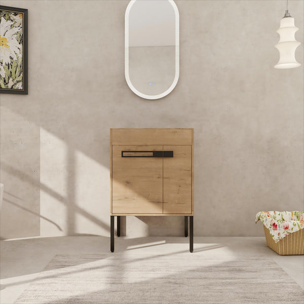 English Elm 24 Dual-Purpose 24" Bathroom Vanity Cabinet with Soft-Close Doors, Adjustable Shelf, Floor or Wall Mount W999104319