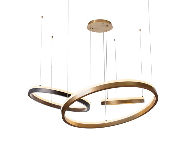 Sunpan Saphira Chandelier - Modern Elegance With Versatile Circular Lights In Bronze & Gold Finishes Gold Acrylic ,Aluminum 111623