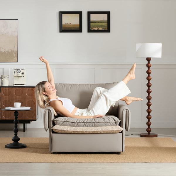 English Elm Modern Oversized Armchair - Stylish Accent Chair With Dual-Sided Upholstery For Living Spaces W2997P294039