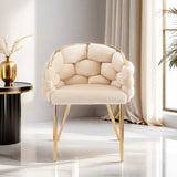 Christopher Knight Home® - Noble House - - Luxury Handmade Accent Chair With Gold Legs, Modern Velvet Armchair For Living Room And Bedroom