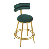 Christopher Knight Home® - Noble House - - 27.65'' Modern Counter Stools Set Of 2,Dark Green Velvet Counter Stools With Iron Frame,Soft Back And Cushion,Footrest,Suitable For Kitchen/Bedroom/Dining Room