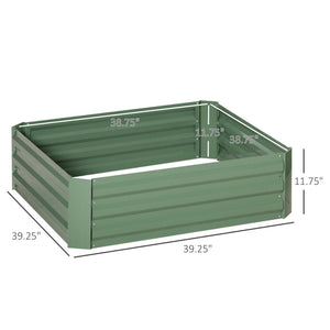 English Elm Outsunny 2-Piece Galvanized Steel Raised Garden Bed Set – Durable Planter Boxes For Vegetables & Herbs W2225P200831-GIGA