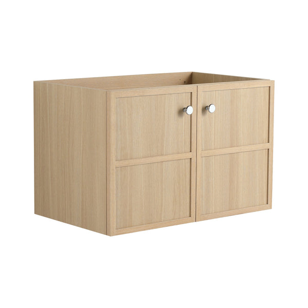 English Elm 30" Modern Wall-Mounted Bathroom Vanity Cabinet, Oak Plywood Finish, 2 Soft-Close Doors, Hardware Included W1972P265284