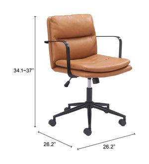 Zuo Modern Birao Office Chair - Modern Design With High-quality Materials For Stylish Home Office Solutions Brown 100% Polyurethane,Plywood,Steel 110438-zuo-modern