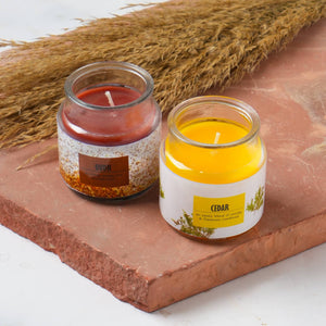 English Elm Scented Glass Jar Candles Set of 10 — 3oz Soy Wax, 5 Scents (Rose,Oudh,Cedar,Lavender,Cherry) Giftable B346P369787