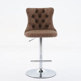 Swivel Pu Leather Barstools, Adjustable Height 25-33