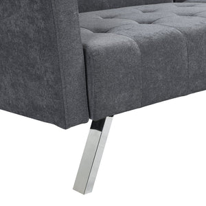 English Elm Sofa Convertible Linen Sofa Bed with Split-Back Recline, 3 Positions, Breathable Comfort for Small Spaces Dark Gray 41.3 L x 34.7 W x 8.2 H W2297S00005