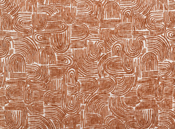 English Elm Contemporary Sculpted Barrel-Back Arm Chair with Smooth Casters, Neutral Textured Upholstery, Stylish Accent Seating Orange,Rustic 38 L x 29 W x 35 H B2741P401405