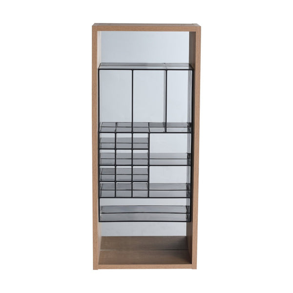 English Elm 12'' 12 Inch Wall Mounted Mirrored Bathroom Cabinet Plywood Build with Removable Organizer Insert W999P470290