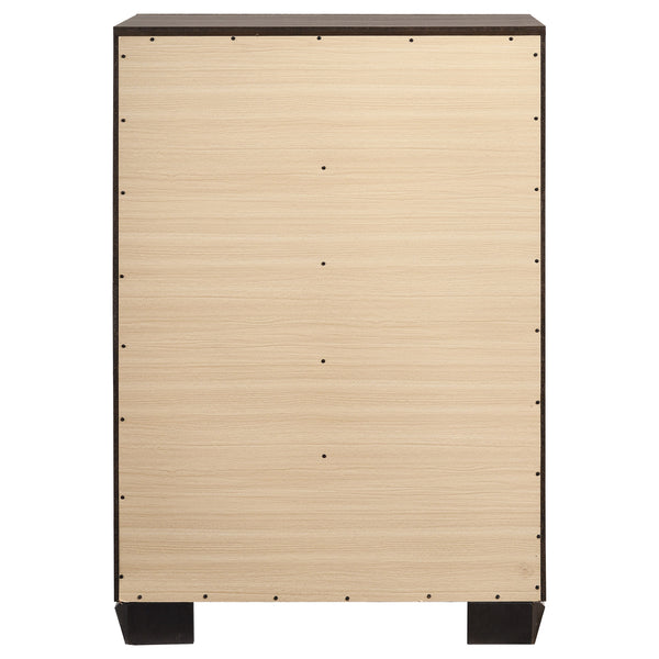 English Elm Harrison Washed Taupe 5-Drawer Chest with Soft Oak Grain, Slim Black Accents, Calm Clutter-Free Style B062P378454