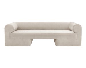 Sunpan Ionic Sofa - Contemporary Elegance with Rounded Comfort, Luxurious Upholstery for Any Space Meg Taupe