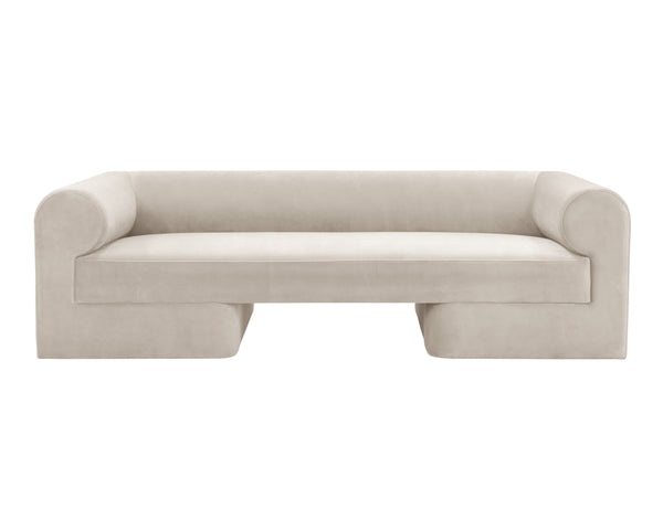 Sunpan Ionic Sofa - Contemporary Elegance with Rounded Comfort, Luxurious Upholstery for Any Space Meg Taupe
